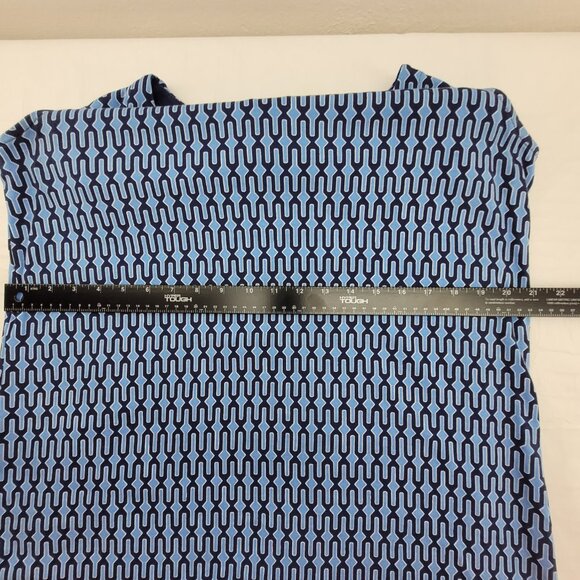 Rafaella Dress Women's 2x Blue Geometric Sleeveless Tank Shift Thick Knit Cotton - Picture 7 of 10